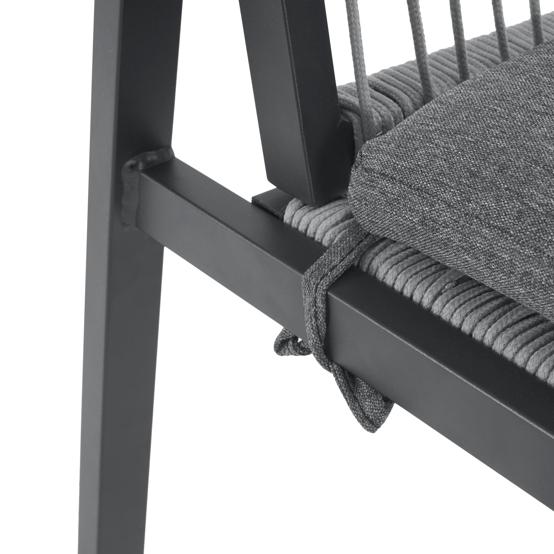 Outdoor Dining Set, Dining Chair Set Of 6 Aluminum Dining Table, Gray Black Black Grey Aluminum