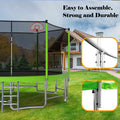 15Ft For Kids Children With Safety Enclosure Net Outdoor Backyards Large Recreational Trampoline Green Metal