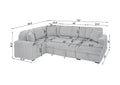 122 Inch Pull Out Couch, Rabbit Plush Fabric Sofa Bed With Usb Ports & Comfy Upholstered, Oversized U Shape Sectional Sleeper Sofa Bed With Storage Chaise, Grey Light Brown Wood Primary Living Space Medium Duty Eucalyptus 6 Seat Grey Polyester Soft