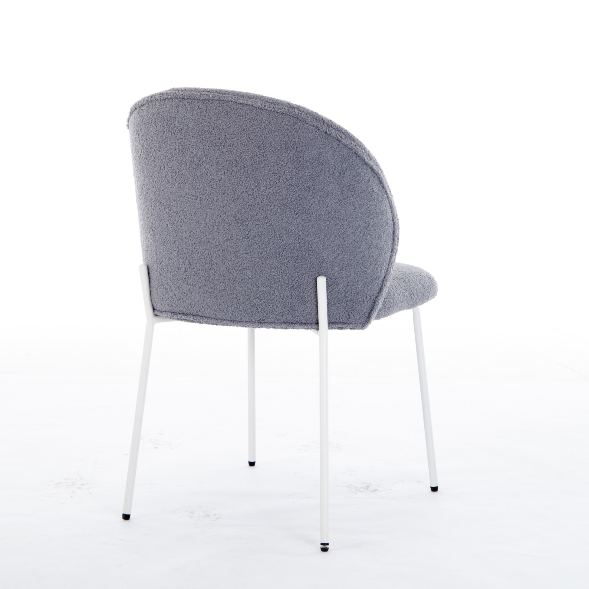 Heng Ming Iron Footed Dining Chair With Adjustable Foot Pads. Suitable For Dining Room, Living Room, Study Room,Set Of 2 Light Gray Wood