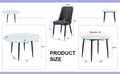 Table And Chair Set.Modern Extendable Mdf Dining Table.The Table Has A Telescopic Design, Suitable For Gatherings Of Different Size.Paried With 4 Chairs With Pu Cushions And Black Metal Legs. White Black Seats 4 Mdf Metal