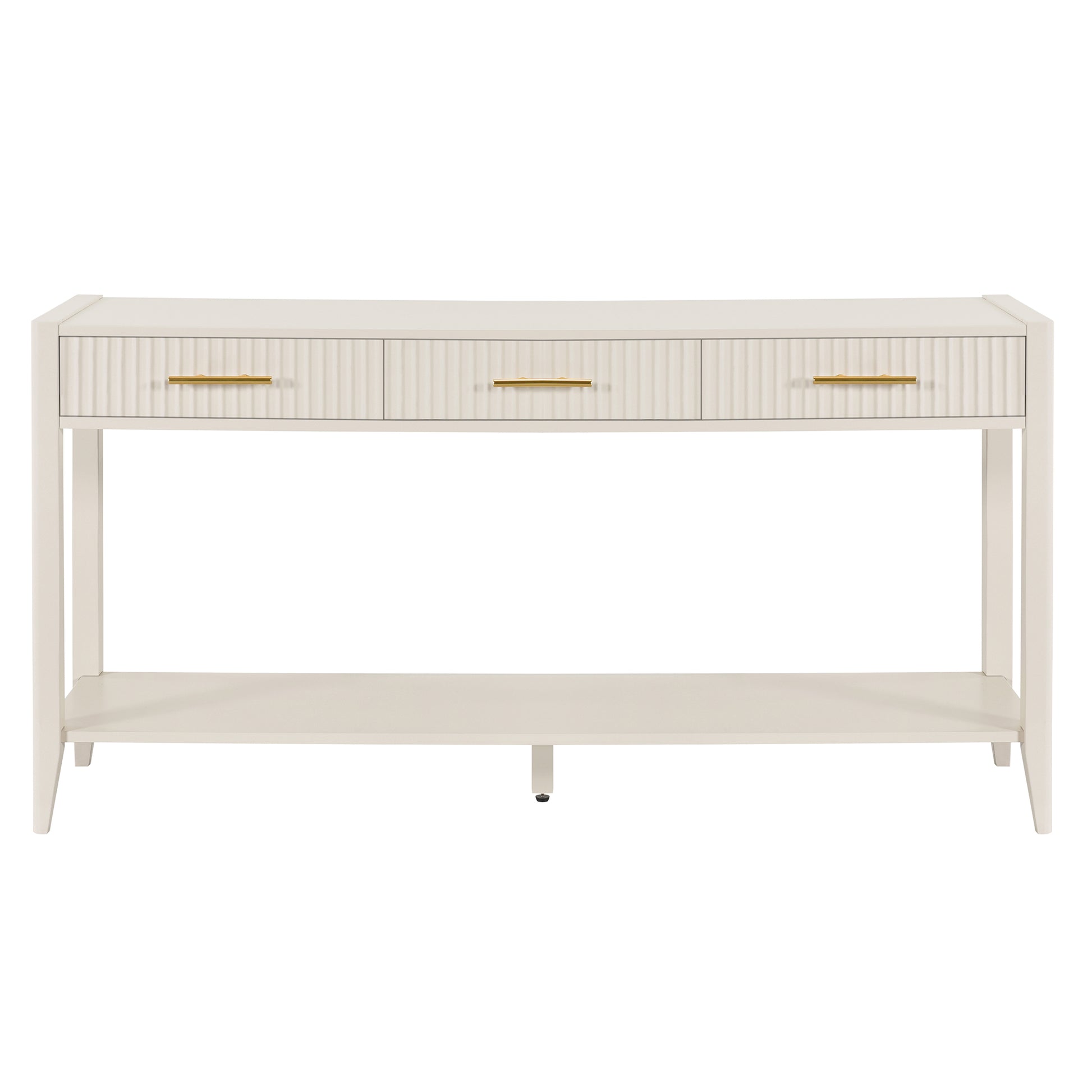 High Quality Entryway Console Table With Vertical Stripe Drawers, Long Legs,Suitable For Entryway, Hallway, Living Room, Foyer, Corridor White Primary Living Space American Design Mdf