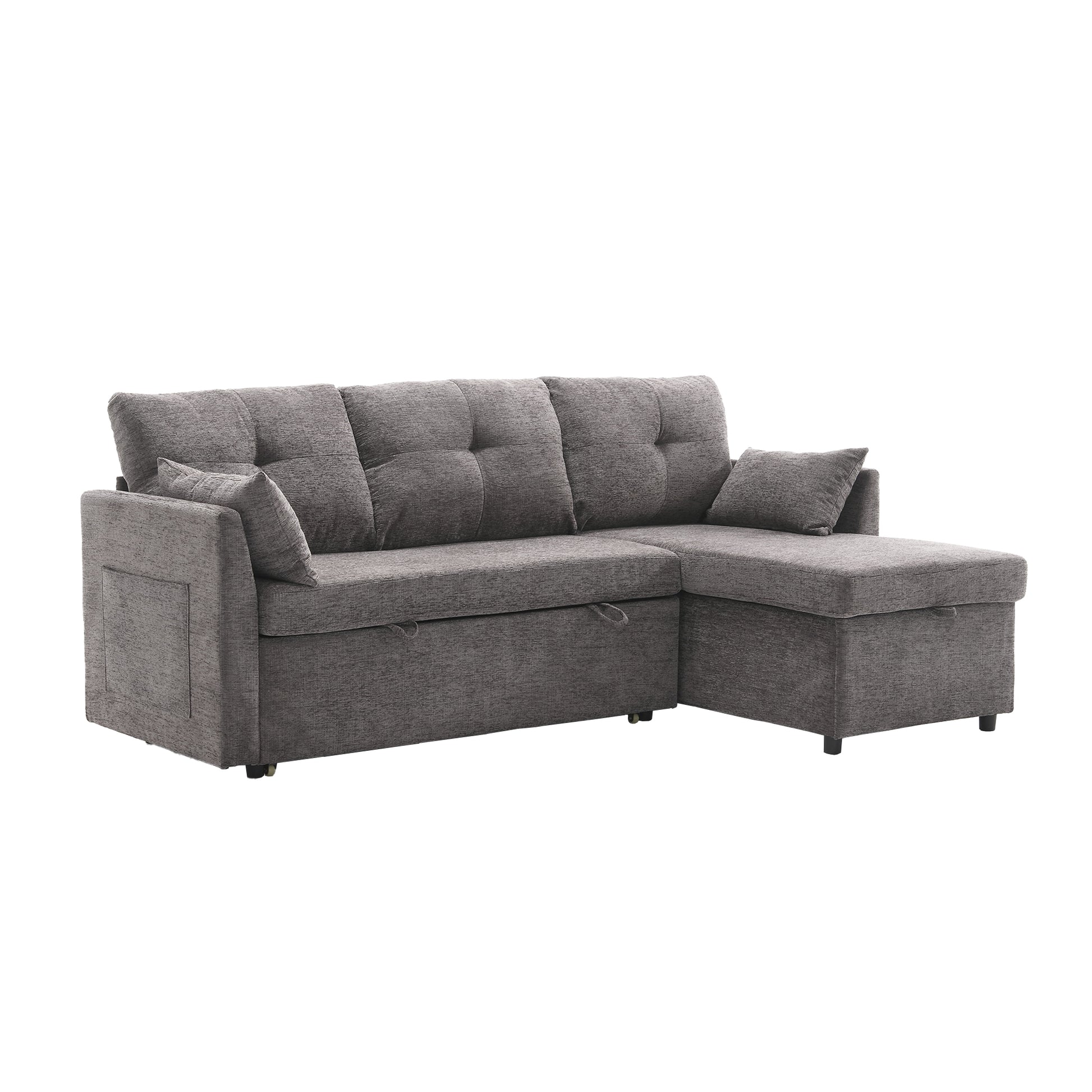 United Modular Sectional Sofa L Shaped Modular Couch With Reversible Chaise Modular Sofa Sectional Couch With Storage Seats Dark Gray Chenille 3 Seat