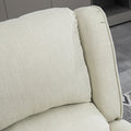 Homcom Vibration Massage Recliner Chair For Living Room With Heat, Wingback Single Sofa, Modern Linen Fabric Push Back Reclining Chair With Footrest, Side Pocket, White White Linen