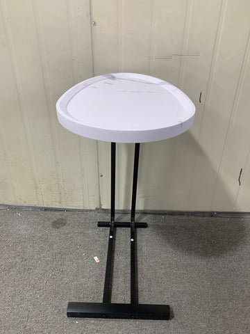 C Shaped Side Table, C Table End Table For Sofa And Bedside, Couch Side Tables, Wood C Shaped End Table With Metal Frame Slide For Bedroom Living Room White White Mdf Metal