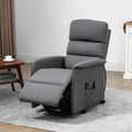 Homcom Power Lift Chair With Vibration Massage, Fabric Upholstered Recliner Chair For Elderly With Remote Control, Side Pockets, Grey Grey Steel