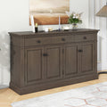 Retro Style Sideboard With Extra Large Storage Space With Three Drawers And Two Compartments For Living Room And Dining Room Taupe Taupe Solid Wood Mdf