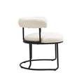 Coolmore Boucle Dining Chairs Set Of 2, Mid Century Modern Curved Backrest Chair, Round Upholstered Kitchen Chairs Beige Boucle Beige Foam Mdf Metal