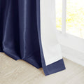 Twist Tab Lined Window Curtain Panel Navy Polyester