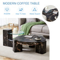 The Detachable Double Decker Coffee Table, The Stylish Design Is More Precious, And The Detachable Design Can Make The Use Of Space More Flexible And Suitable For Various Scenes. Black Mdf