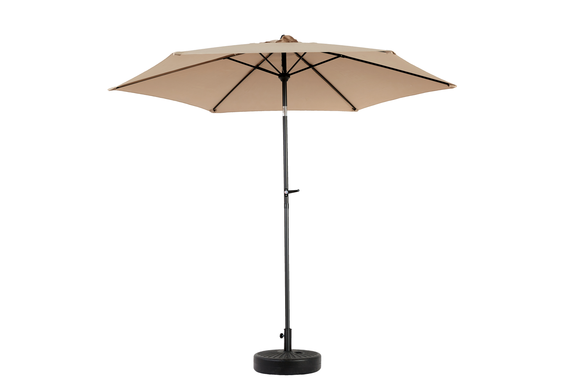 9Ft Outdoor Patio Umbrella Outdoor Table Umbrella With Push Button Tilt And Crank, Market Umbrella 6 Sturdy Ribsdeck, Backyard, Pool Base Not Included Khaki Khaki Garden & Outdoor Steel