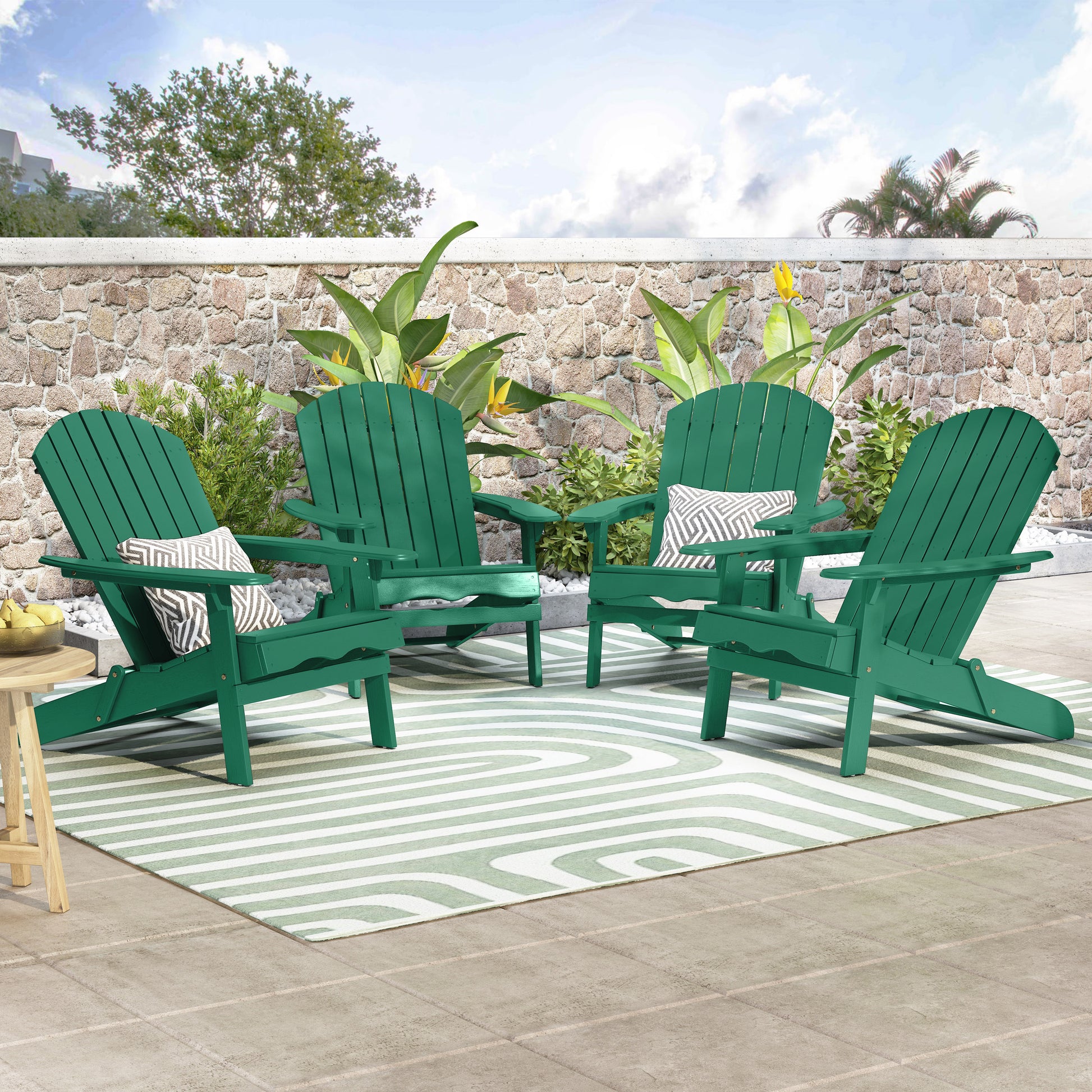 Malibu Adirondack Chair Dark Green Acacia Wood