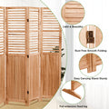 82.8'' W X 65'' H 6 Panel Solid Wood Folding Room Divider, Natural Natural Solid Wood