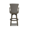 Williams 31 Swivel Bar Stool With Armrests, Heathered Grey Linen Gray Foam Linen