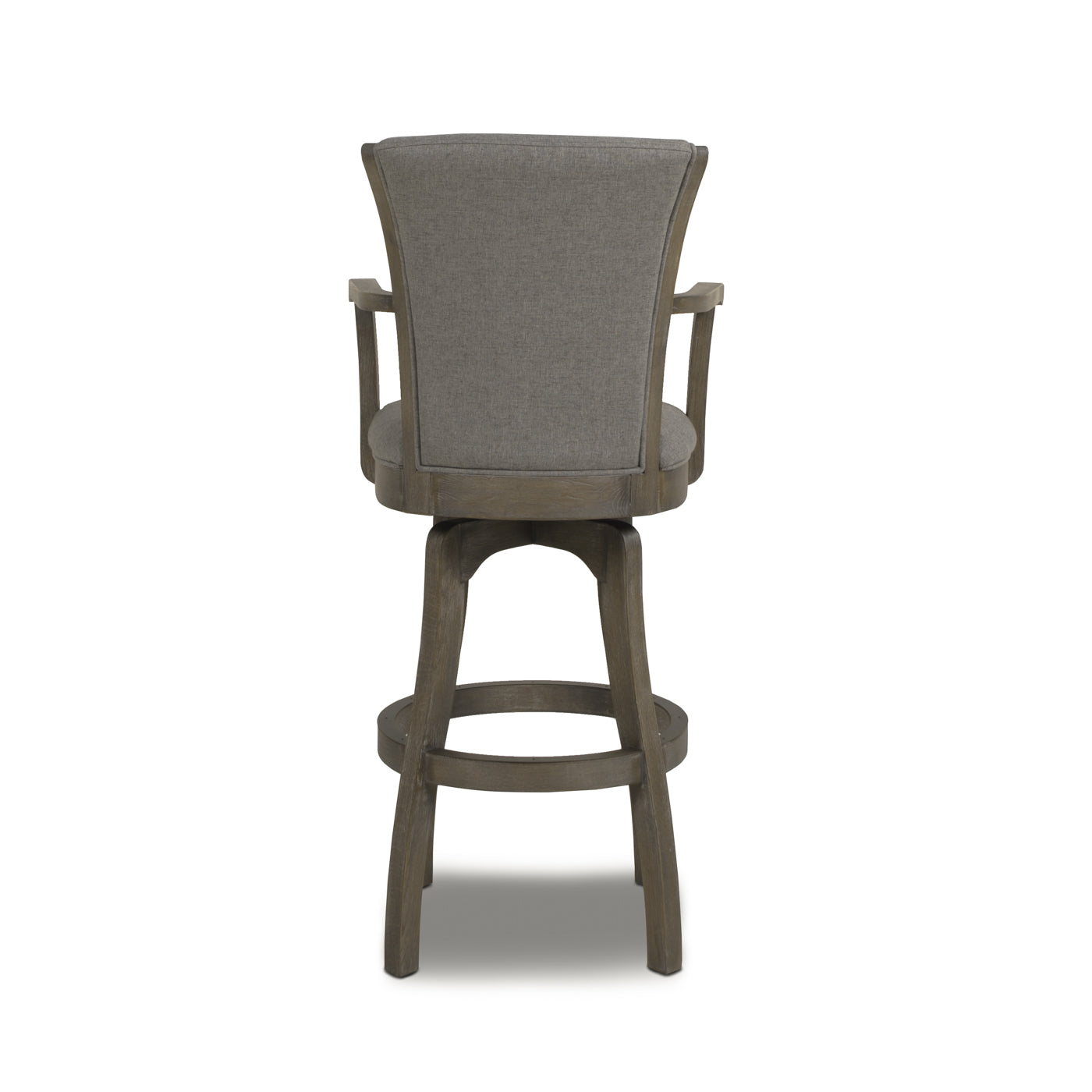 Williams 31 Swivel Bar Stool With Armrests, Heathered Grey Linen Gray Foam Linen