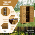 Outdoor Storage Cabinet, Wood Garden Shed, Pool Storage Shed With Lockable Door, Waterproof Roof And 2 Removable Shelves, Vertical Outside Storage Shed For Patio, Backyard And Lawn Natural Wood Wood