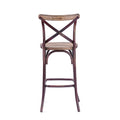 Antique Red And Antique Oak Bar Stool With Cross Back Oak Dining Room Vintage Bar Stools Fir Cross Back Wood Metal