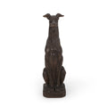 Grey Hound Dog Statue Dark Brown Magnesium Oxide