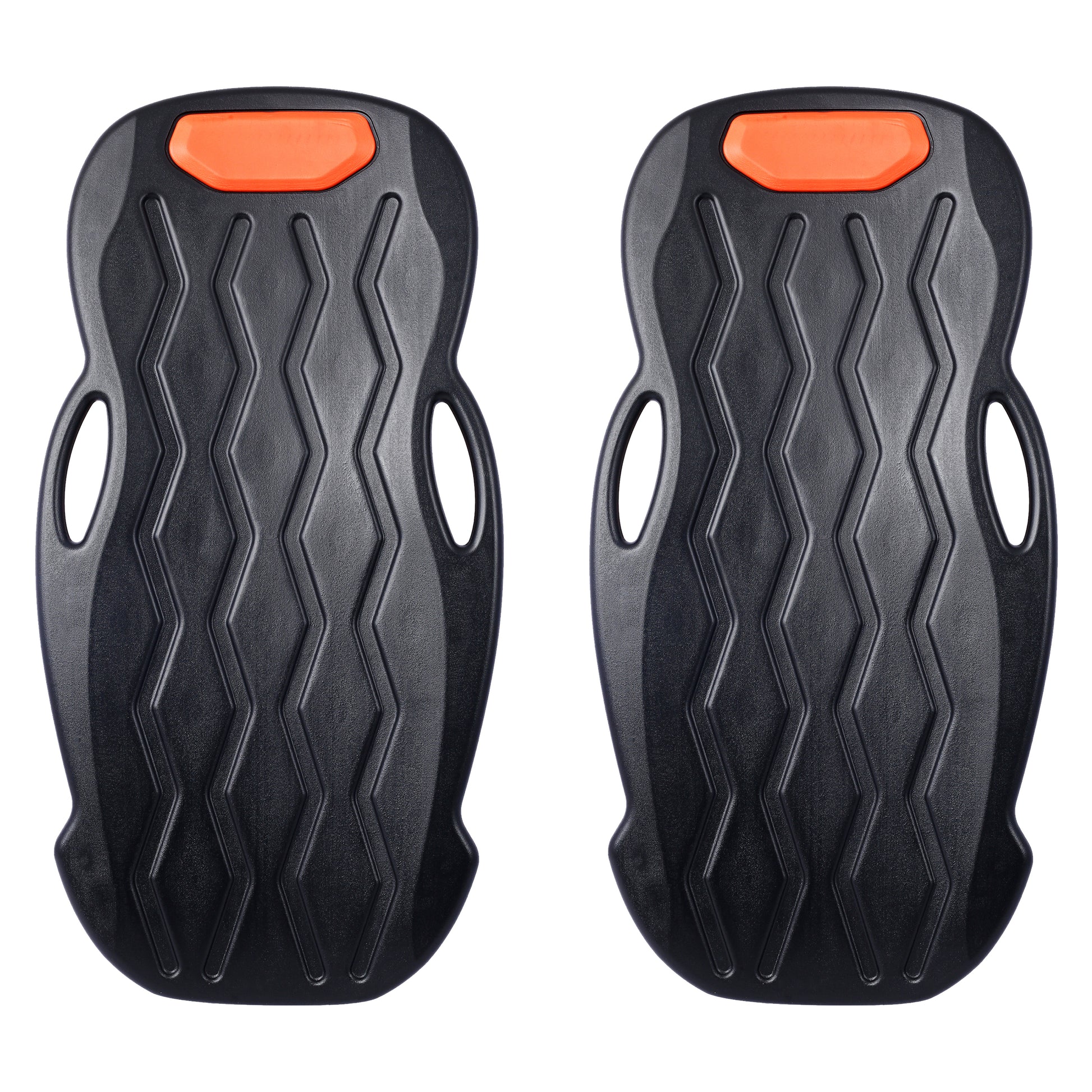 2Pcs Plastic Creeper 42 Inch With Carrying Bag Blow Molded Ergonomic Hdpe Body With Padded Headrest & Dual Tool Trays 330 Lbs Capacity Orange Black Hdpe