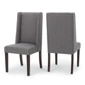 Dining Chair Set Of 2 Dark Grey Plywood