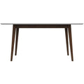 Mary Modern Style Solid Wood Rectangular Dining Kitchen Table White Wood