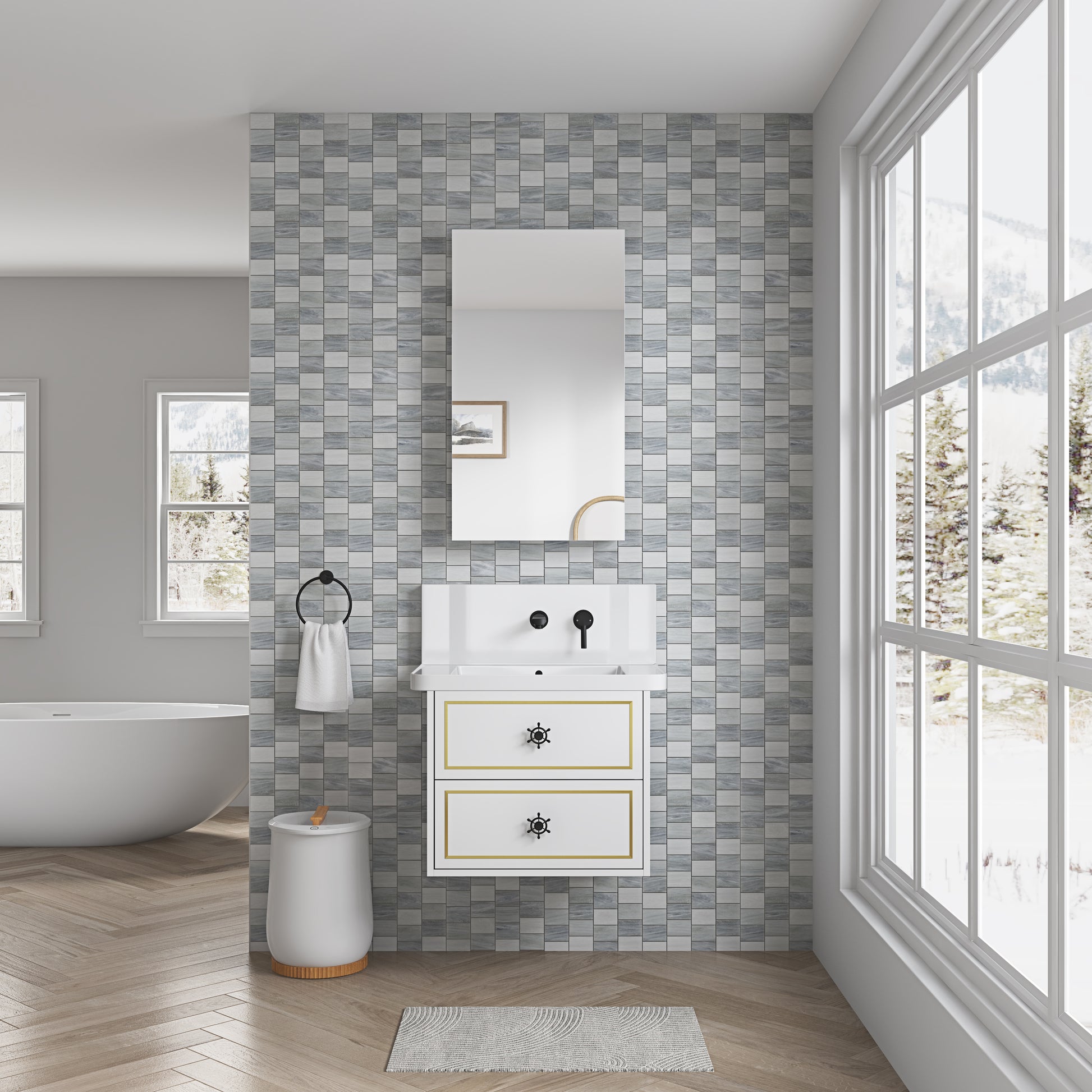 20'' W X 36'' H Bathroom Mirror Medicine Cabinet Wooden Door Medicine Cabinets For Bathroom, Wall Mounted Recessed Or Surface, Bathroom Mirror With Storage, Left Opening Door White Engineered Wood