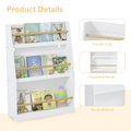 3 Tier Kids Book Shelf,Kids Book Rack, Helps Keep Bedrooms, Playrooms, And Classrooms Organized,White White Primary Living Space Mdf