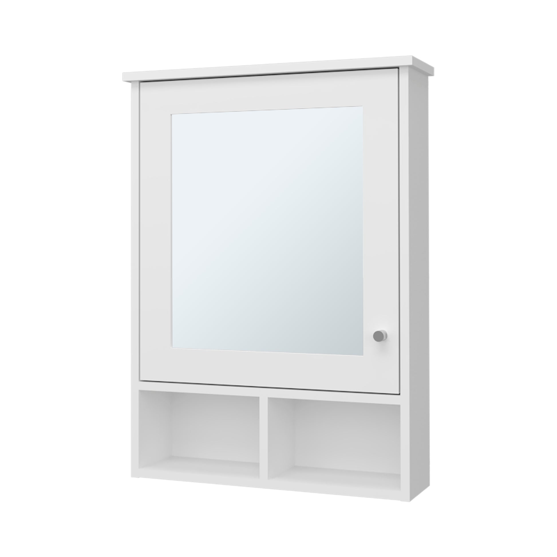 Poston Medicine Cabinet With A Door And Included Mirror, White White 1 5 Up To 17 In 24 To 31 In Mirror Included Bathroom Wall Mounted Minimalist,Modern 5 10 Inches Particle Board Melamine