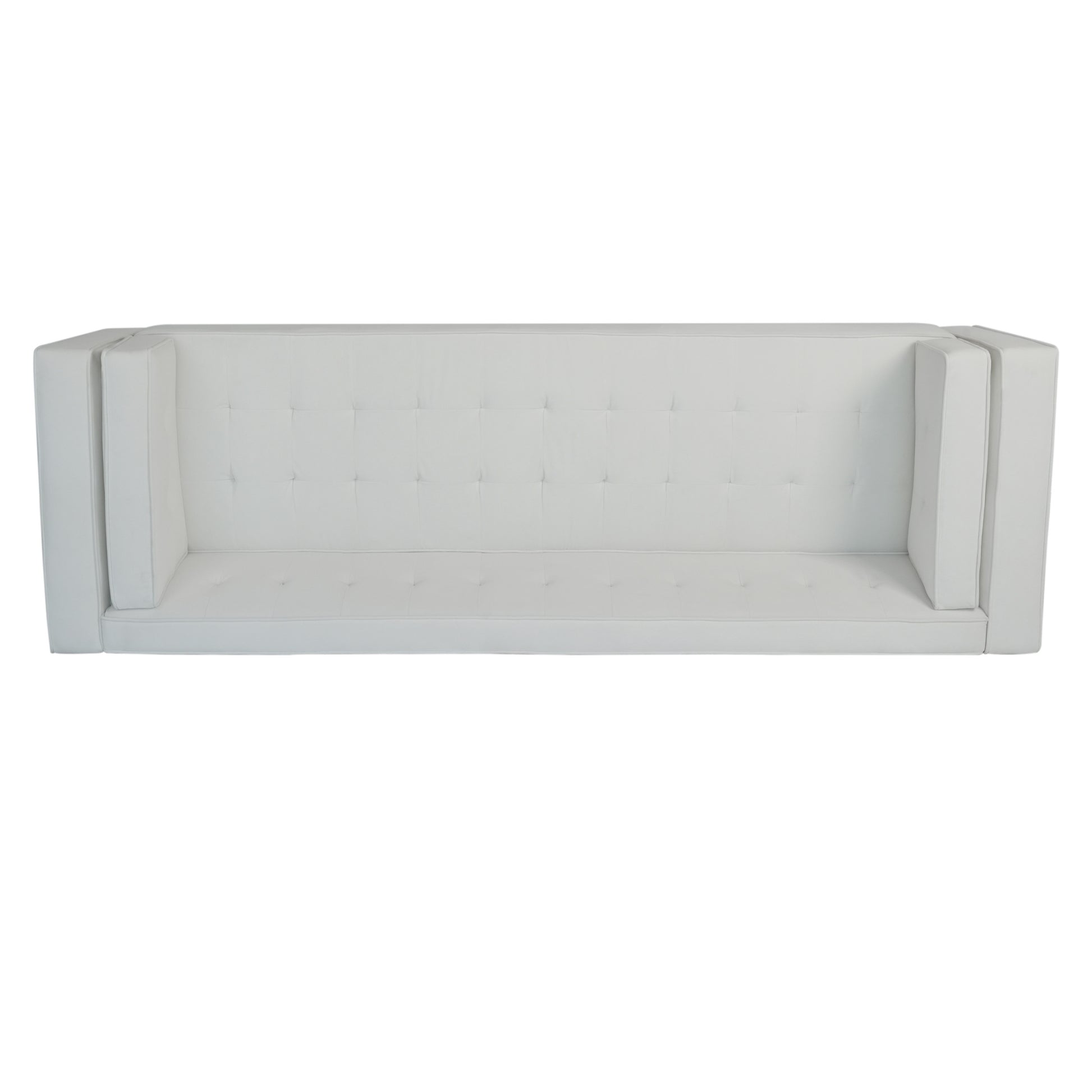 3 Seater Sofa, Upholstered Tufted Coach, Velvet Sofa, Ivory White Ivory Velvet 3 Seat