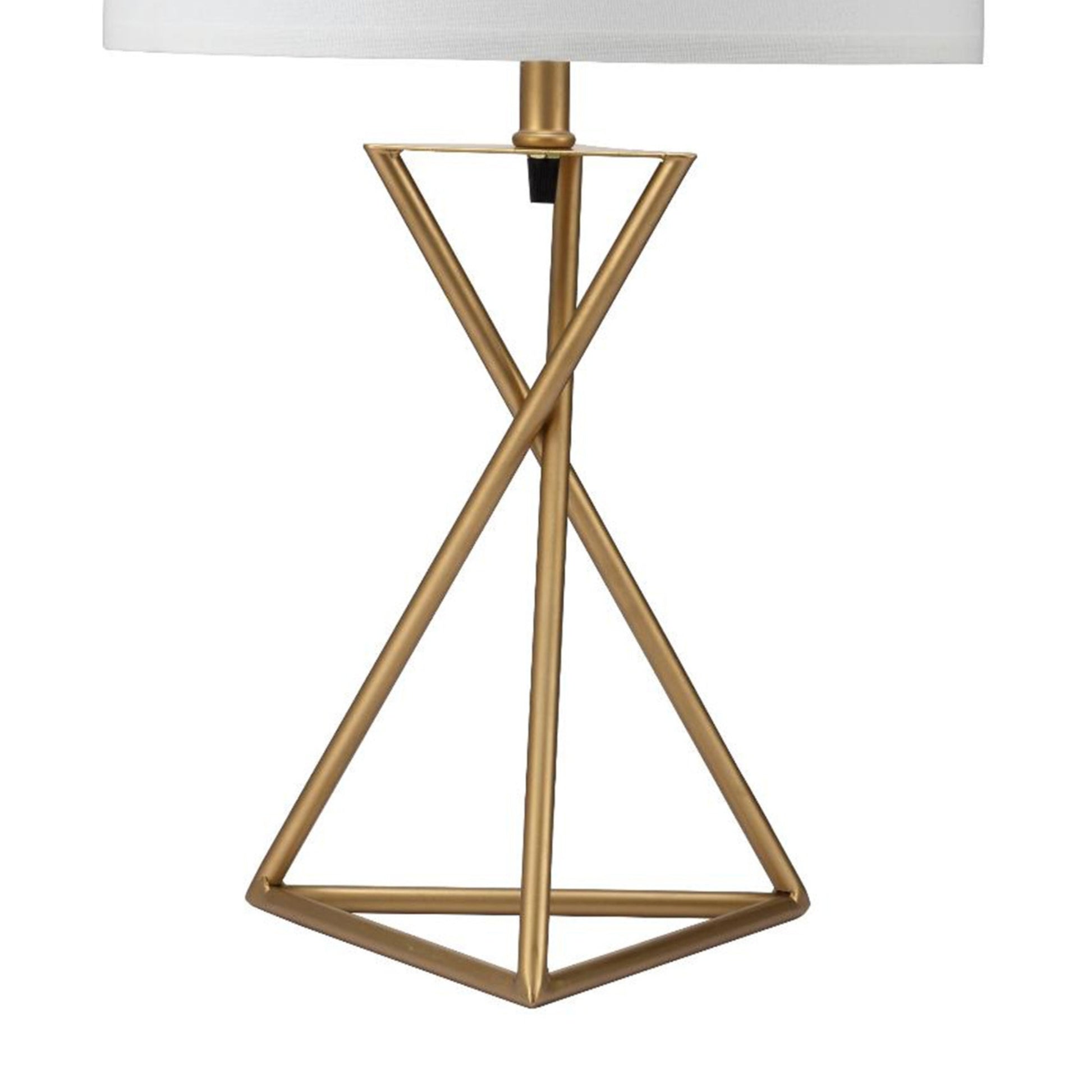 26.25" Tall "Ester" Mid Century Metal Table Lamp, Hourglass Design, Matte Gold Gold Metal