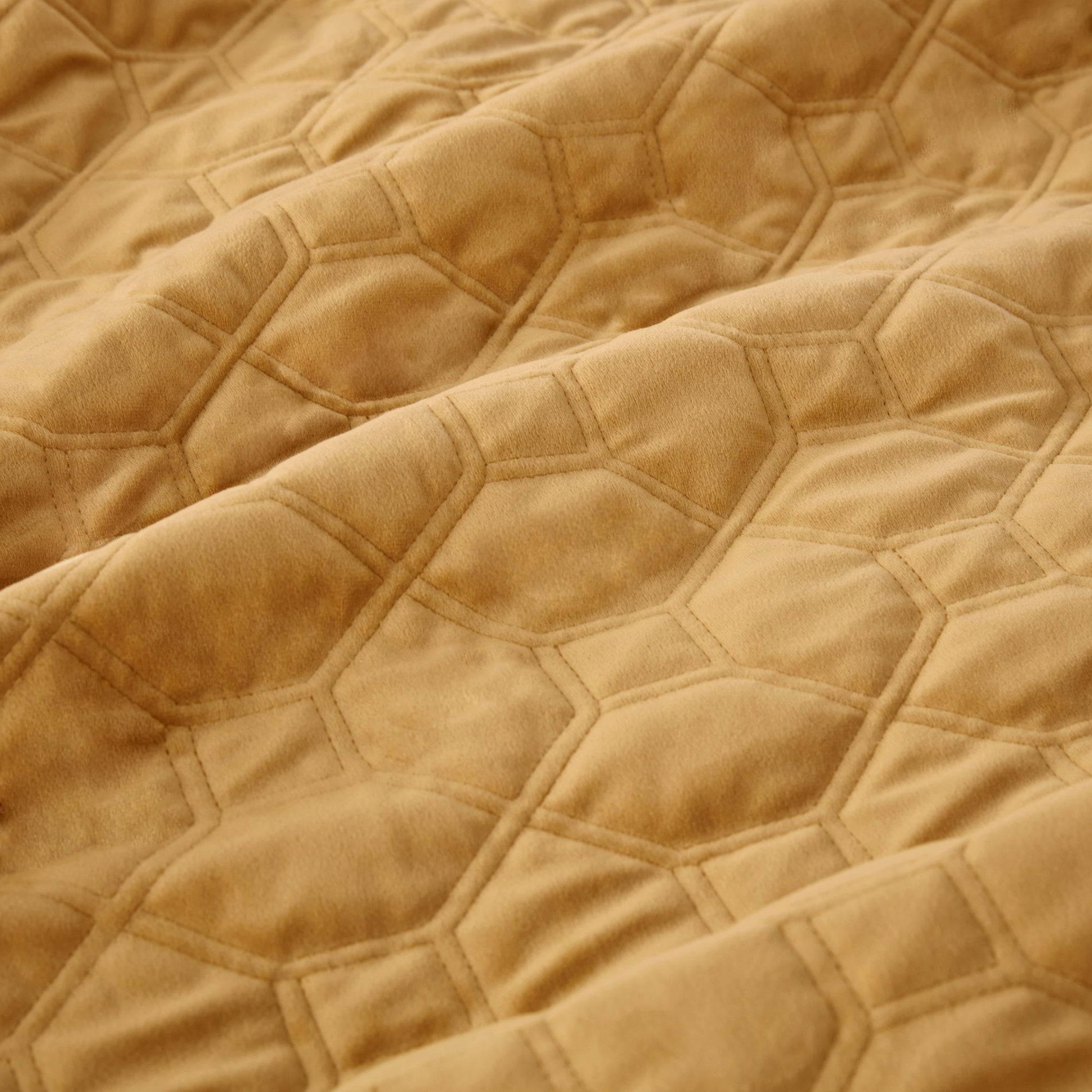 3 Piece Velvet Quilt Set Mustard Full Queen Full Mustard Cotton