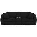 United We Win Corduroy Fabric, Two Cup Holders, Storage, Oversized Two Seat, Solid Wood Frame, High Quality Sponge Filling, Curved Placement Sofa Black Corduroy 2 Seat