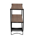 Rustic Industrial Design Demilune Shape Textured Metal Distressed Wood Console Table Dark Brown Dark Brown Mdf