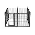 Dog Playpen Outdoor, 8 Panel Dog Fence 31.'' Pet Pen For Small Dogs Pet Exercise Pen For Puppy Rabbit Small Animals Portable Playpen For Rv Camping Garden Yard, Indoor. Black, 26.3'' W X 31.5'' H. Black Iron