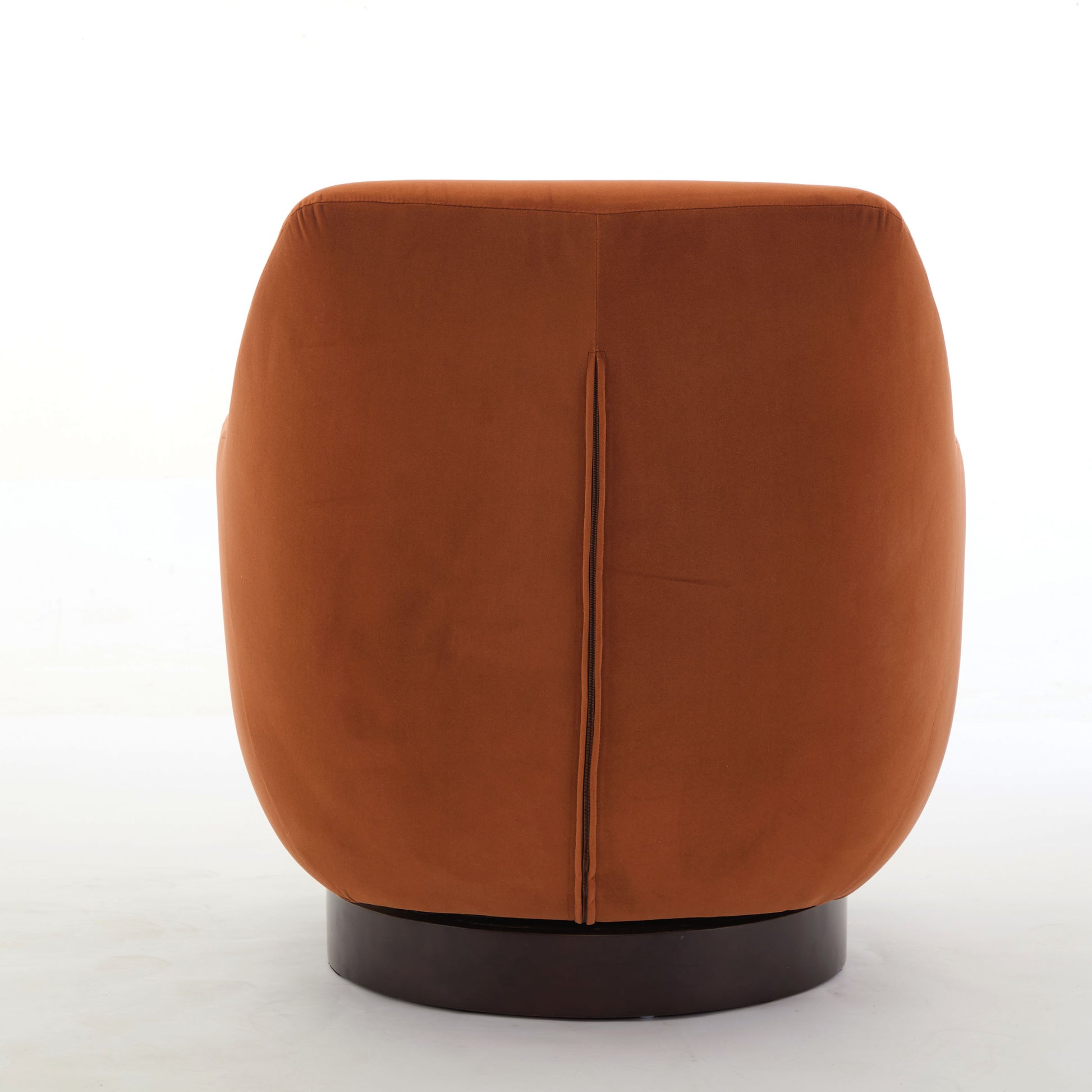 U Shaped Fully Assembled Swivel Chair Velvet Accent Chair Armchair Round Barrel Chair For Living Room Bedroom, Burnt Orange Burnt Orange Velvet