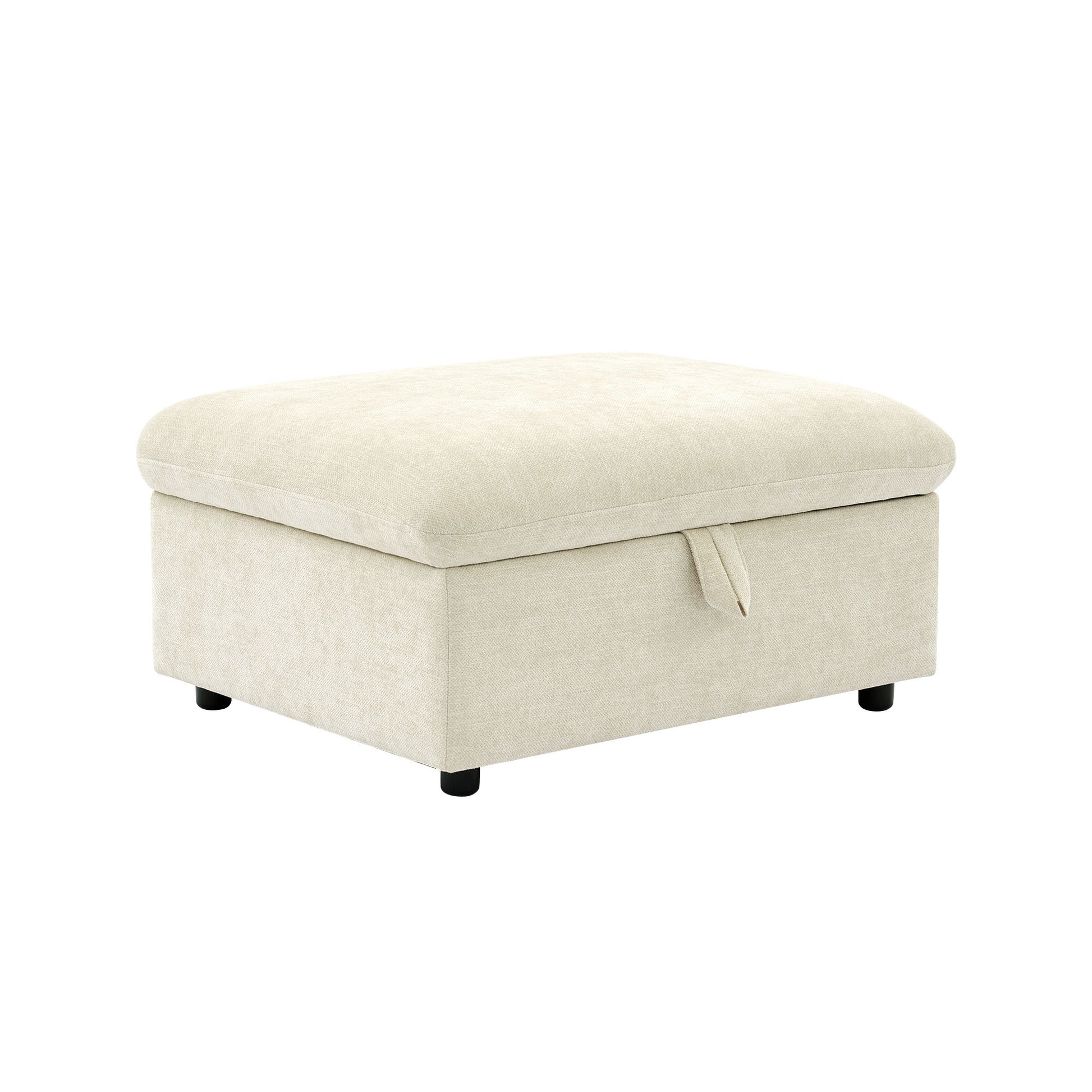 146.9" L Shaped Sofa Sectional Sofa Couch Pull Out Sofa Bed With A Movable Storage Ottoman, A Storage Chaise Lounge And Two Usb Ports For Living Room, Beige Beige Foam Linen 5 Seat