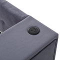 Twin Upholstered Bed With Storage And Twin Trundle, Usb Charging Ports, French Velvet, Gray Twin Gray Velvet