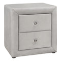 Nightstand, Nightstand, End, Side, Lamp, Storage Drawer, Bedroom, Upholstered, Grey Velvet, Transitional Light Grey Mdf