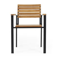 Laris Wood And Metal Chair Teak Black Acacia Wood