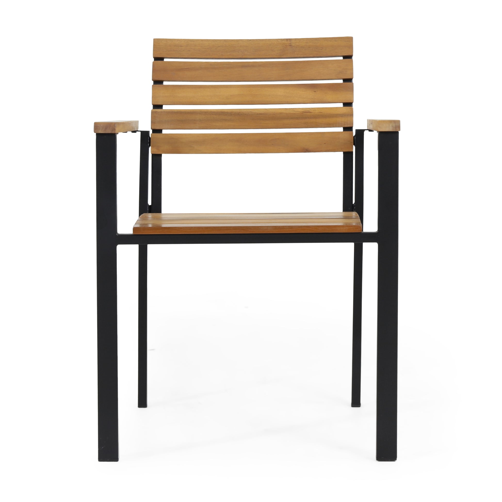 Laris Wood And Metal Chair Teak Black Acacia Wood