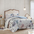 3 Piece Cotton Printed Duvet Cover Set Queen Multicolor Polyester