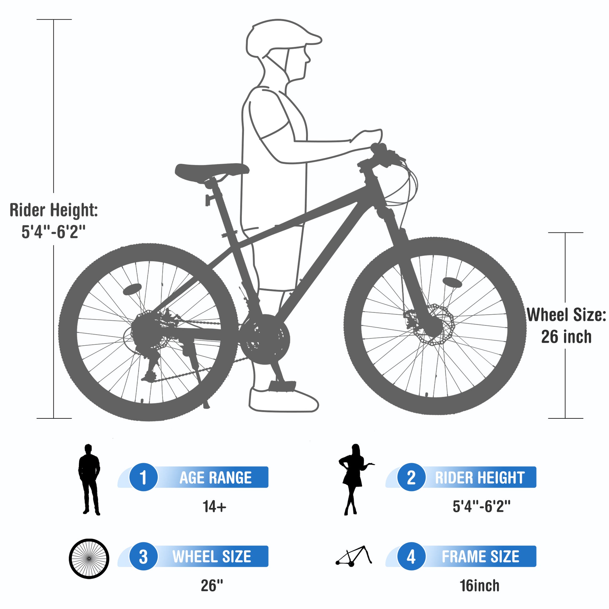 Mountain Bike For Men And Women 26 Inch 24 Speed Suspension Fork Kenda Tires Cycling Blue Garden & Outdoor Steel