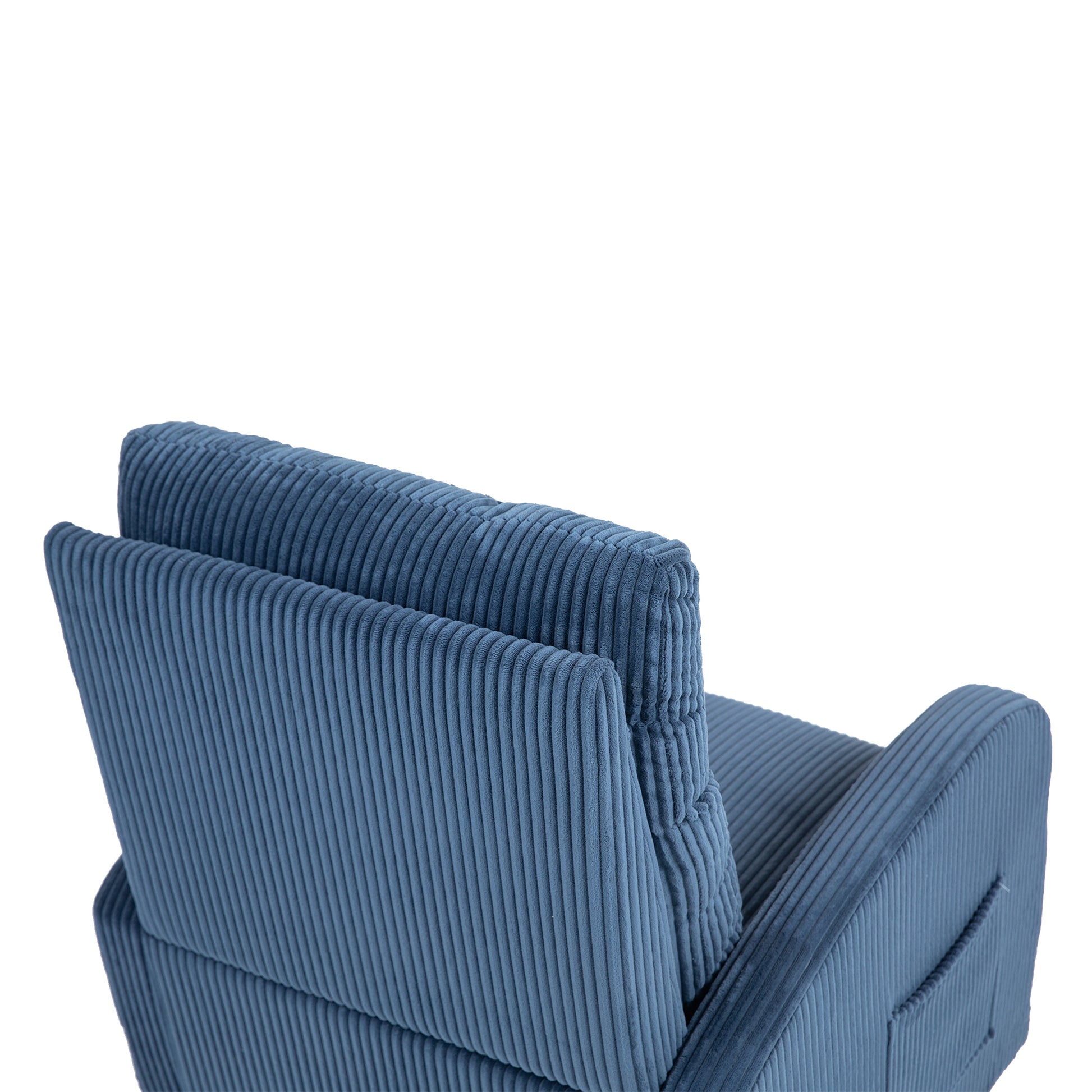 Jiada Upholstered Swivel Glider.Flannel Fabric.Rocking Chair For Nursery In Navy Blue.Modern Style One Left Bag Navy Blue Primary Living Space Foam Fabric Metal