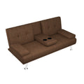 Coffee Foldable Sofa Bed With Cup Holder Coffee Wood Medium Firm Foam Tech Cloth 2 Seat