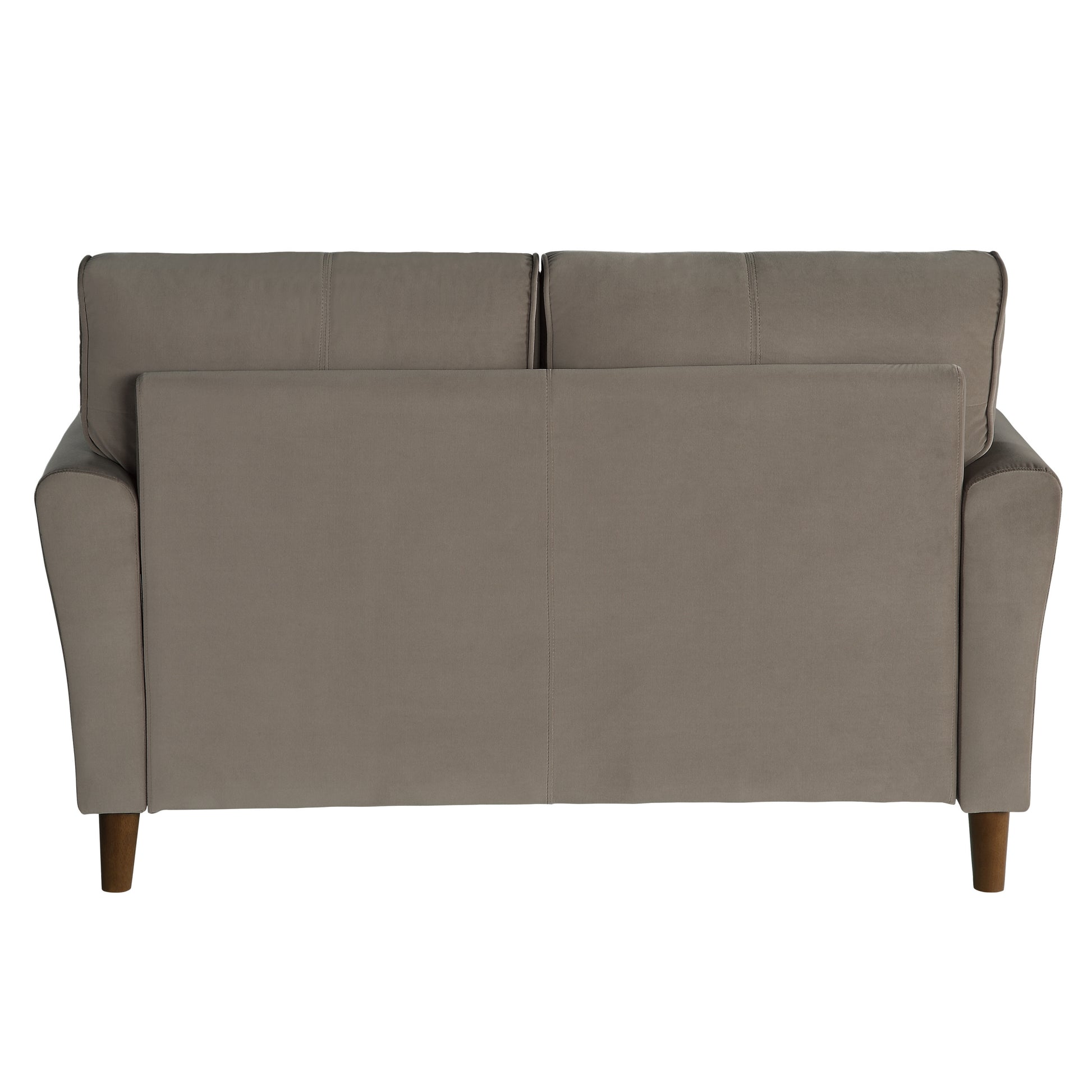 Brown Velvet Upholstery 1Pc Comfort Loveseat Plush Seatbacks Tufted Detail Solid Wood Frame Modern Living Room Furniture Brown Velvet Wood Primary Living Space Modern Flared Arms Solid Wood