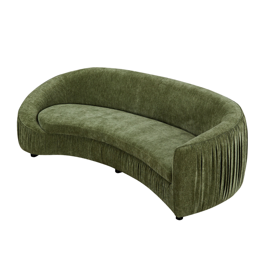 92.13 Inch Modern Design Curved Shaped Sofa Couch For Living Room,Upholstered Fabric 4 Seat Sofa No Need To Assembly Couch For Apartment,Green Green Polyester 4 Seat