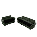 Living Room Sofa Set With 3 Seat Couch And 2 Seat Loveseat, Hidden Storage Under Seat, Soft Back Cushions And Arm Cushionsadjustable Arms And Backs Green Green Polyester 5 Seat