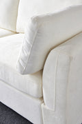 Modular Sofa Whiten Chenille Fabric, Simple And Grand, The Seat And Back Is Very Soft. This Is Also A Knock Down Sofa Creamy White White Chenille Wood Primary Living Space Medium Firm Light Duty Victorian Rectangle Acacia Rolled Arms Chenille 2 Seat