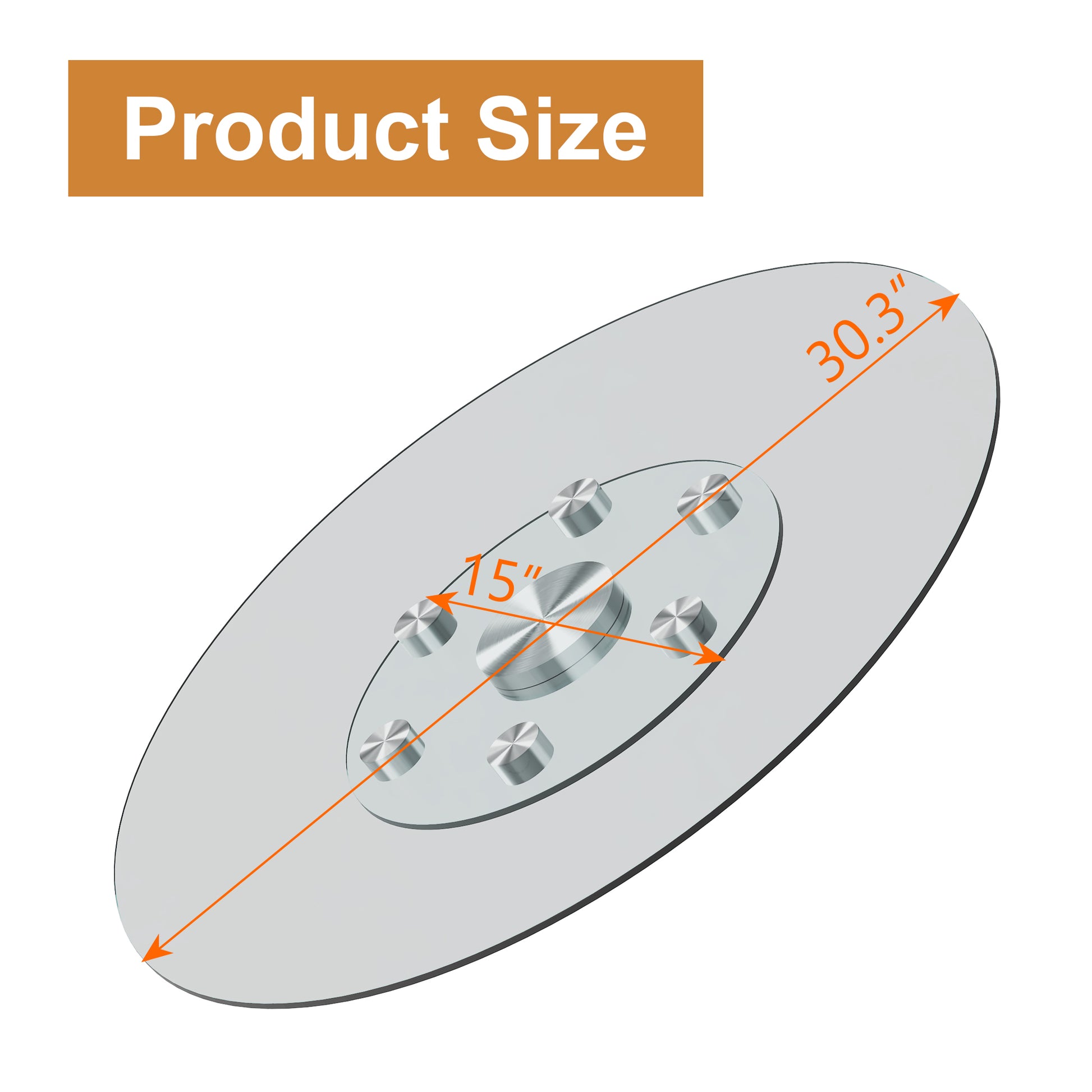 Double Layer Rotatable Round Glass.The Rotatable Design Makes It More Convenient To Retrieve And Place Items.The Upper Glass Has A Diameter Of 30.3 Inches, While The Lower Glass15 Inches. Transparent Glass