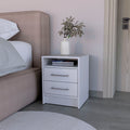 Nightstand Chase, Bedroom, White White 2 Drawers Bedroom Modern Engineered Wood